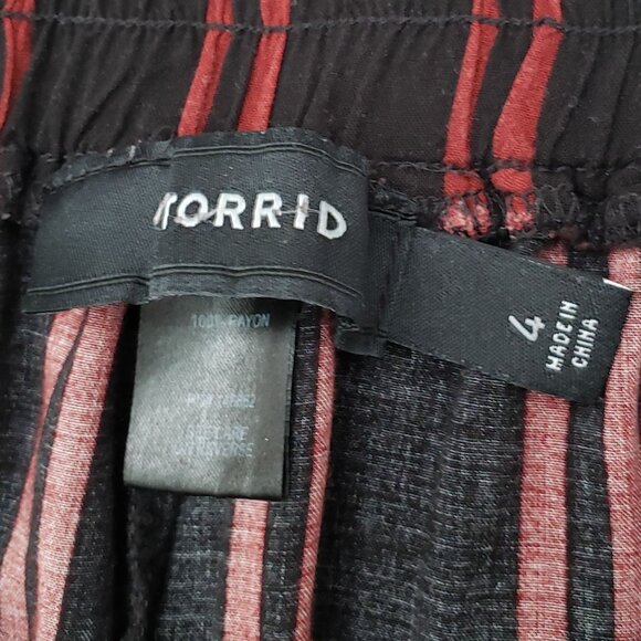 Torrid Striped Wide Leg Pants Women's Plus Pull on Casual Lightweight Rayon 4X - Picture 3 of 5